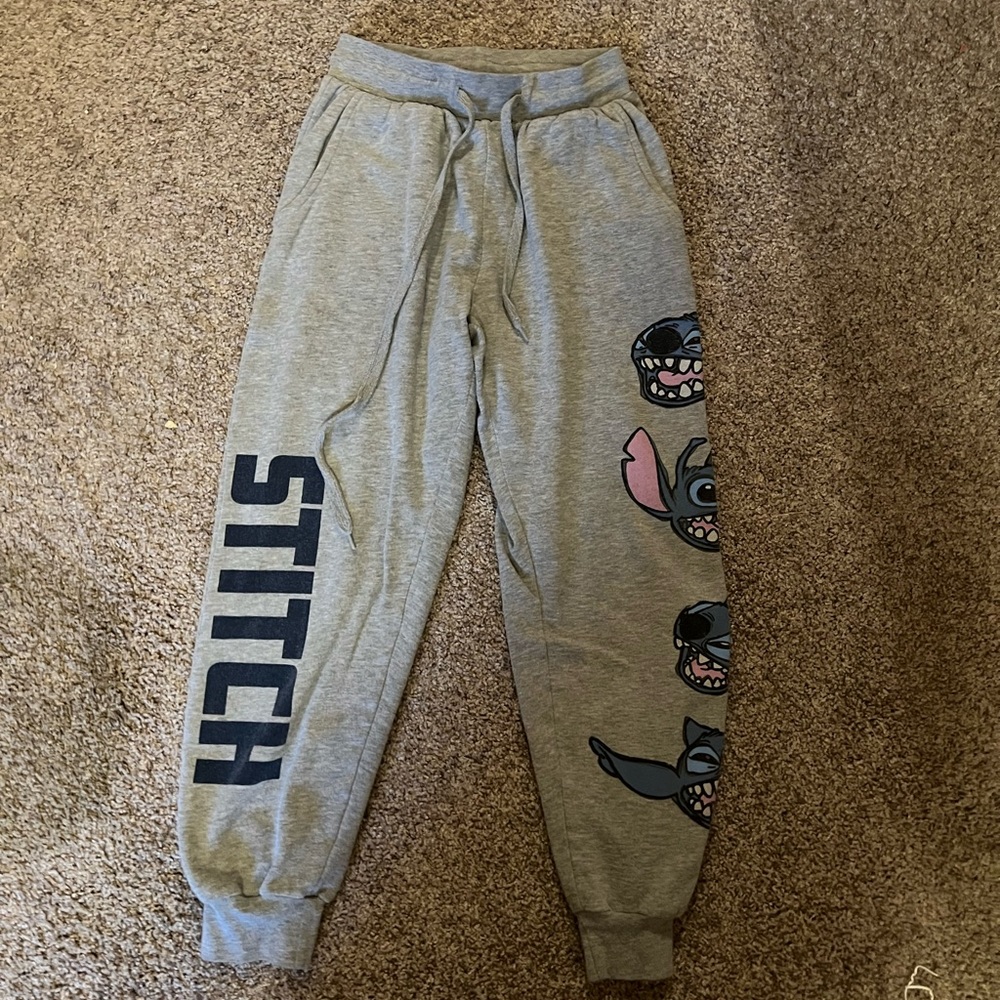 Woman’s sweat pants small gray, and blue